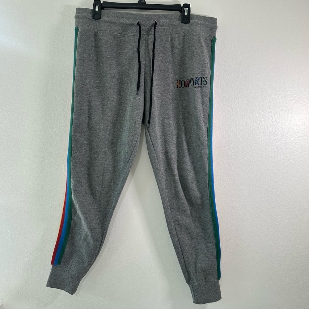 Harry Potter Hogwarts Alumni Sweatpants Joggers Size Large Gray Unisex Fleece